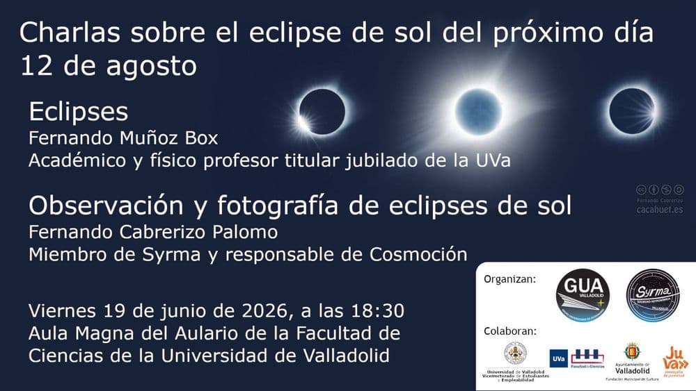 Imagen de Charlas sobre el eclipse de sol del próximo 12 de agosto.