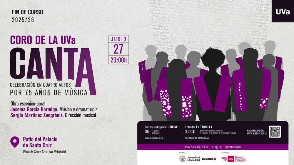 Imagen de "Canta", 75 Aniversario del Coro de la Universidad de Valladolid. Actuación Fin de Curso Académico 2025/26