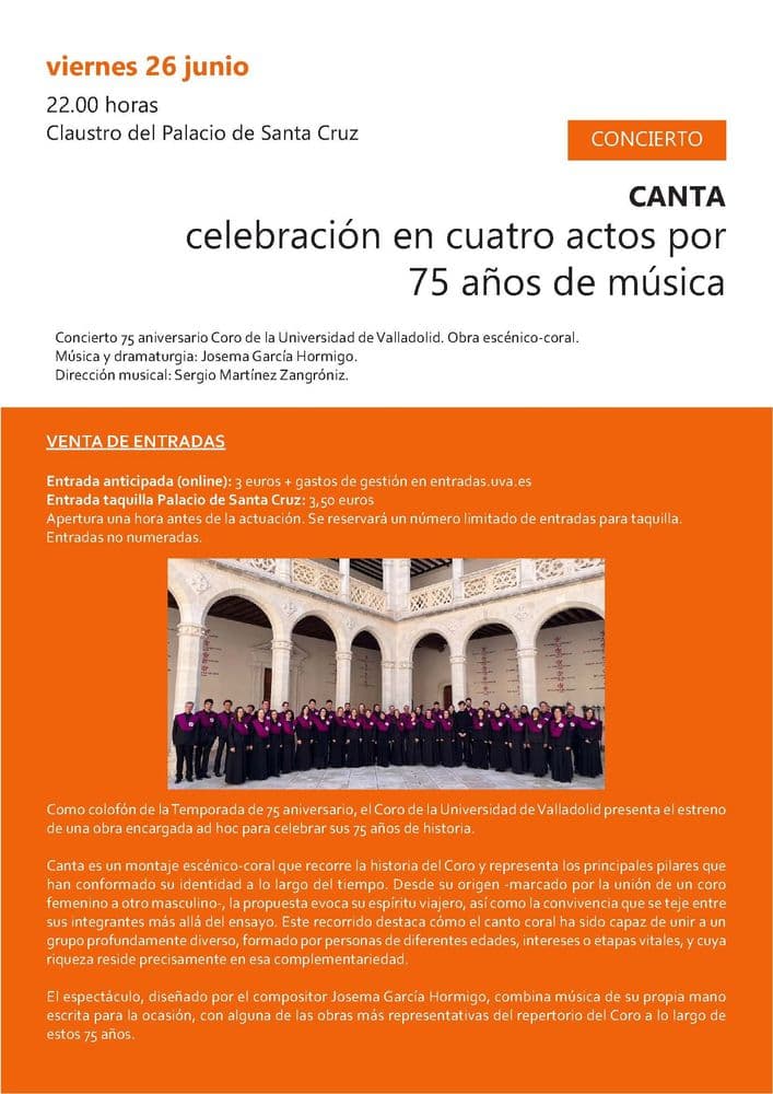 Imagen de Concierto "Canta. Celebración en cuatro actos por 75 años de música"