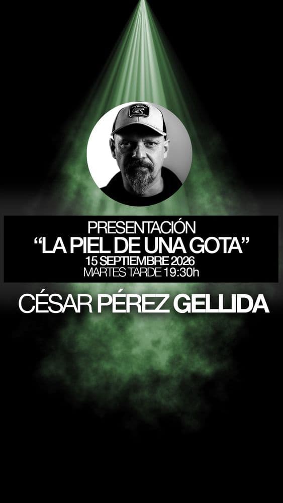 Imagen de Presentación "La piel de una gota" de César Pérez Gellida.